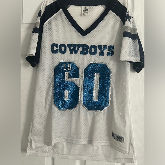 PINK Victoria's Secret Tops Dallas Cowboys Sequin Vs Pink Jersey